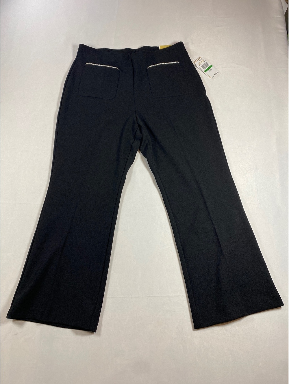 Michael Kors Women's Black Wide Leg Dress Pants with Pocket Detail, Size Medium